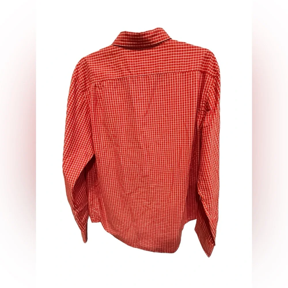 Reed Edward’s Men’s Orange & White Plaid Long Sleeve Button Down Shirt - Large - Picture 5 of 8